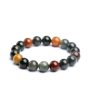 Natural Colorful Rabbit Hair Quartz Round Bead Bracelet